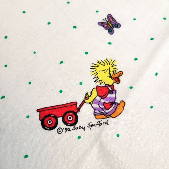 Cotton Fabric Suzy Spafford 1992 ABC 123 Baby Animals White 71x45 Quilting - Picture 10 of 12